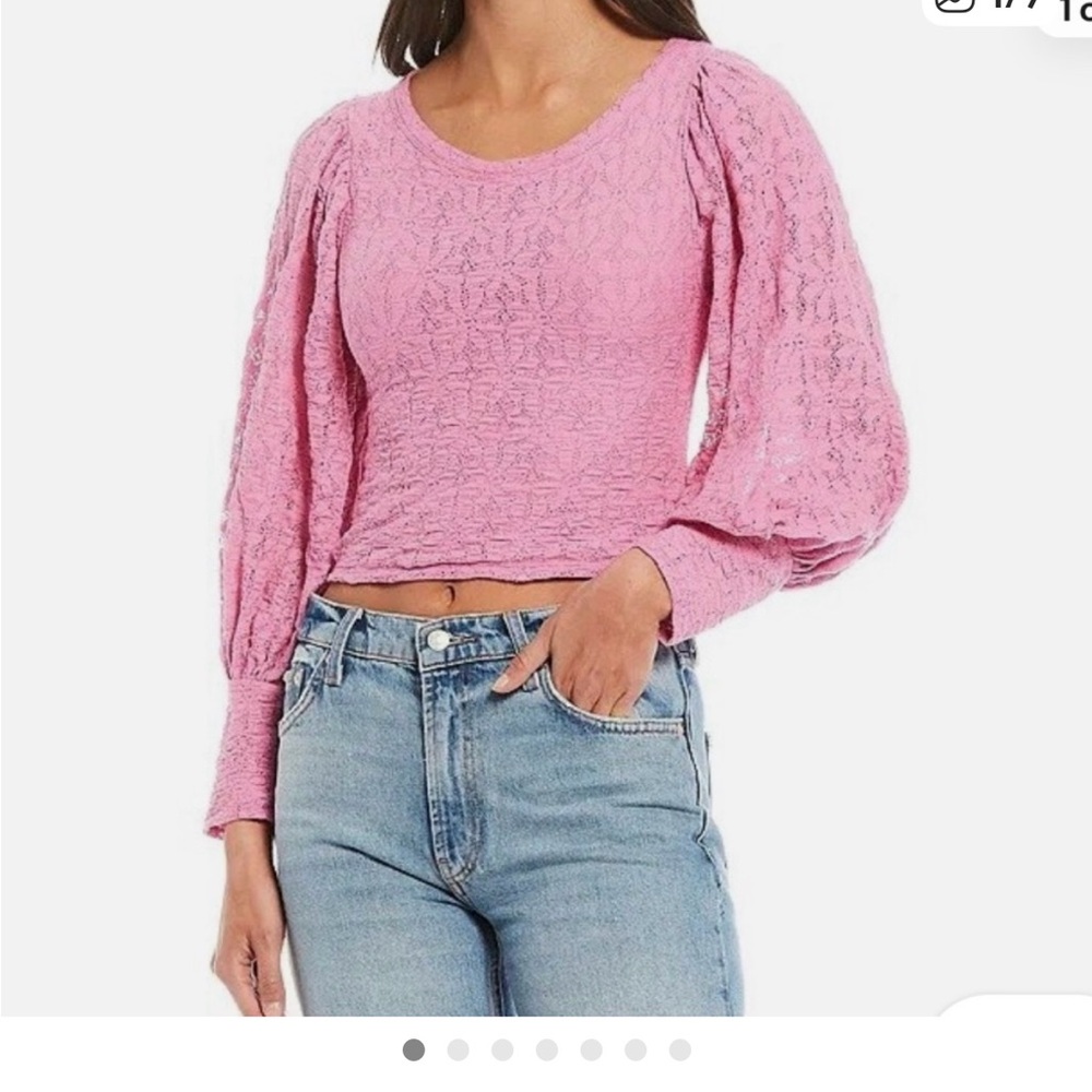 Free People Tea Time Top in Plumeria Sz Small Lace Anthropologie